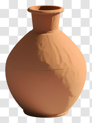 Terra Cotta - Rustic Earthen Pottery Vase Transparent PNG