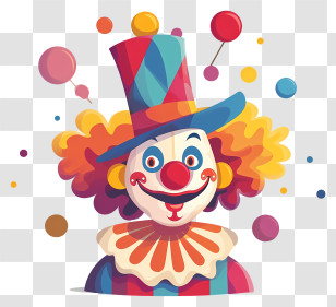 Clown - Colorful Circus Clown With Vibrant Costume Transparent PNG