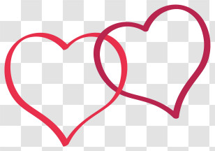 Interlocking Hearts - Red Intertwined Heart Symbol Illustration Transparent PNG