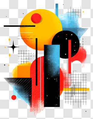 School Background - Abstract Artwork With Vibrant Geometric Shapes Transparent PNG