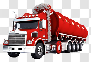 Red Truck - Red Tanker Truck For Transport Transparent PNG