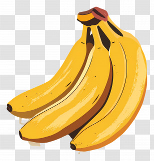Bananas - Ripe Yellow Banana Bunch Transparent PNG