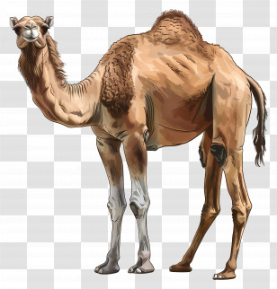 Camel - Illustration Of A Camel In Natural Setting Transparent PNG