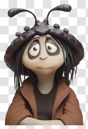 Memoir Of A Snail - Sad Cartoon Character With Unique Hat Transparent PNG