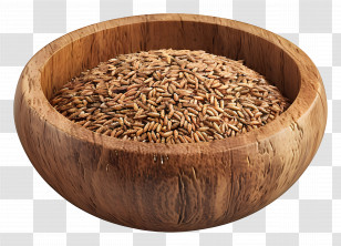 Grain Bowl - Bowl Of Uncooked Rice Grains Transparent PNG