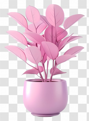 Potted Plant - Stylish Pink Potted Plant Transparent PNG