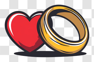 Wedding Card Design - Heart And Ring Symbol Transparent PNG