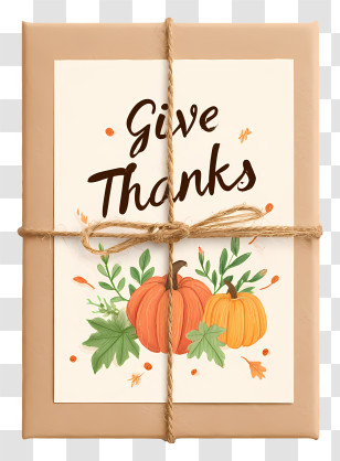 Give Thanks Greeting Card - Give Thanks Wrapped Gift Card Transparent PNG