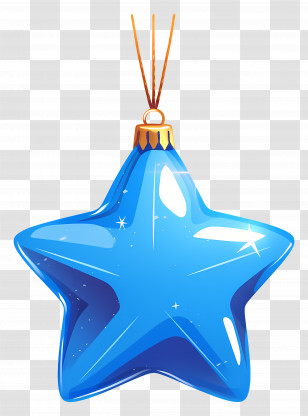 Blue Star - Shiny Blue Star Ornament For Christmas Transparent PNG