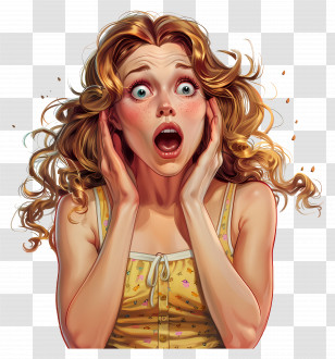 Surprised Woman - Surprised Woman Illustration With Dramatic Expression Transparent PNG