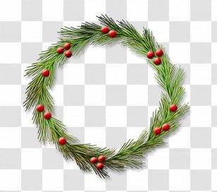 Christmas And New Year Background - Pine - Red Flower Transparent PNG