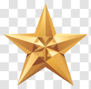 Golden Star - Golden Five-pointed Star Illustration Transparent PNG