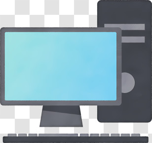 Icon - Desktop Computer With Monitor And Keyboard Transparent PNG