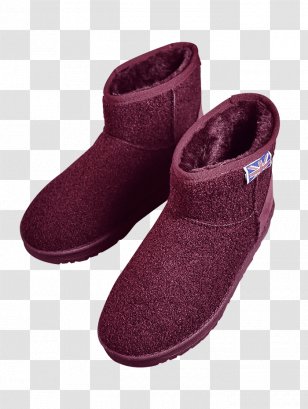 Snow Boot Wine Shoe Botina - Magenta Transparent PNG