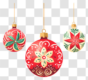Christmas Ornaments - Red And Green Christmas Ornaments Transparent PNG