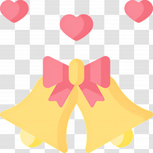 Wedding Bells - Wedding Bells With Hearts Transparent PNG