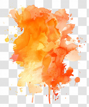 Orange Watercolor Stain - Orange Watercolor Splash Art Transparent PNG