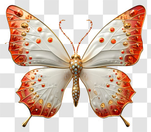 Learn About Butterflies Day - Ornately Jewelled Butterfly Art Transparent PNG