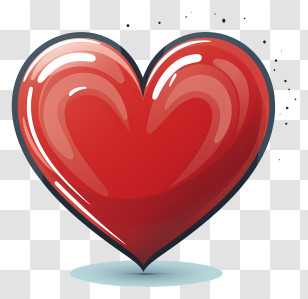 Heart - Bright Red Cartoon Heart Illustration Transparent PNG