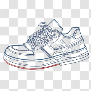 Sketch Sneakers - Detailed Outline Sketch Of A Sneaker Transparent PNG