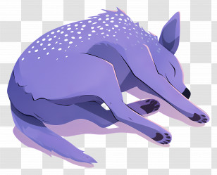 Dog Sleeping - Purple Sleeping Deer Illustration Transparent PNG