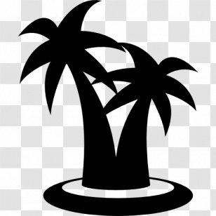 Arecaceae - Silhouette - Sand Island Transparent PNG