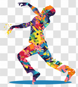 Dancer Silhouette - Colorful Silhouette Of A Running Person Transparent PNG