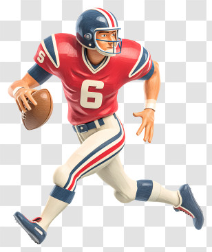 American American Football Quarterback - Football Player In Red Jersey Transparent PNG