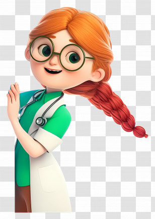 Female Doctor - Cartoon Female Doctor With A Cheerful Expression Transparent PNG