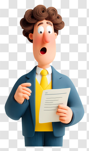 Shocked Announcer Cartoon Transparent PNG