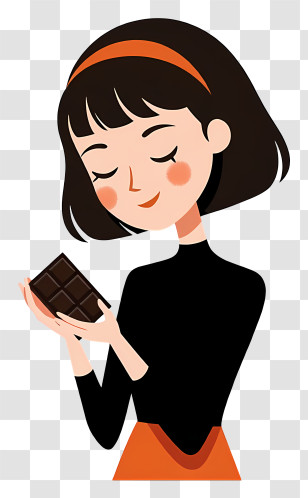 Woman Enjoying Chocolate Transparent PNG