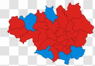 Manchester Metropolitan Borough Of Rochdale Map Tameside M Postcode Area - Red - England Transparent PNG