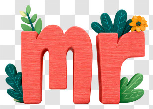 Mr Logo - Red 'mr' Decorative Typography Transparent PNG