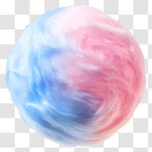 Cotton Candy Planet - Fluffy Cotton Candy In Pink And Blue Transparent PNG