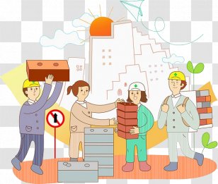 Factory Stock Illustration Laborer - Play - Workers Decorate The City Transparent PNG