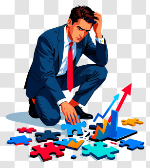 Analyst Assembling Growth Puzzle Transparent PNG