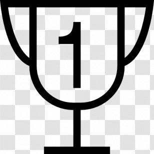 Trophy Prize Award Medal - Black And White - Primer Lugar Transparent PNG
