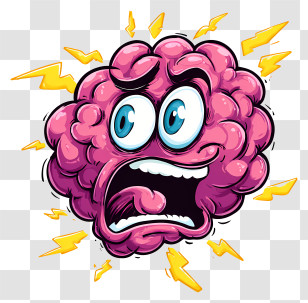Cartoon Shocked Brain - Angry Brain Cartoon Transparent PNG