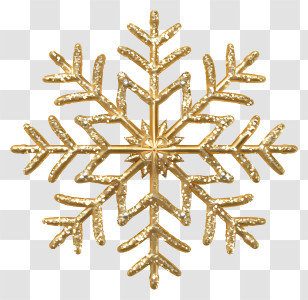 Gold Glitter Snowflake - Golden Snowflake Ornament For Decoration Transparent PNG