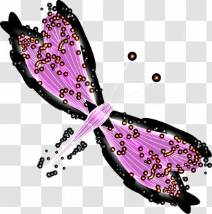 Dragonfly Illustration - Purple - Hand Drawn Vector Transparent PNG