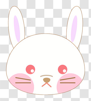 Icon - Cute Rabbit Face Illustration Transparent PNG