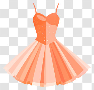 Tutu Ballet Dress - Elegant Orange Dress Illustration Transparent PNG