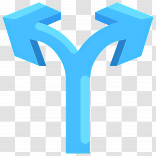Two Direction Arrow - Blue Directional Arrow Sign Illustration Transparent PNG