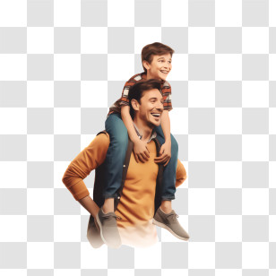 Father And Child
 - Happy Father And Son Piggyback Ride Transparent PNG