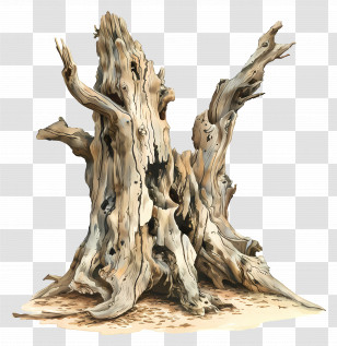 Tree Trunk - Old Tree Stump Remains Transparent PNG
