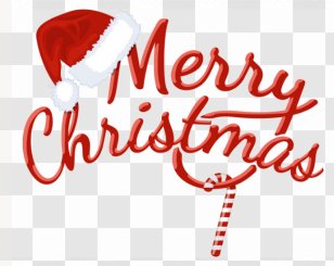 Christmas Text - Silhouette - Santa Claus Hat With English Transparent PNG