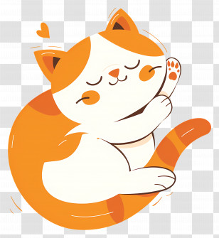 Kawaii Cat - Sleeping Orange And White Cat Transparent PNG