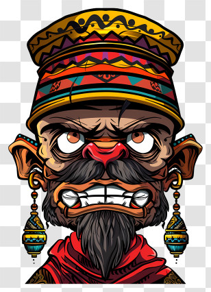 Art Design - Angry Cartoon Man With Hat Transparent PNG