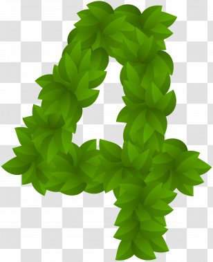 Clip Art - Photography - Leaf Number Four Green Image Transparent PNG