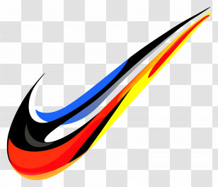 Nike Swoosh - Colorful Abstract Swoosh Design Transparent PNG